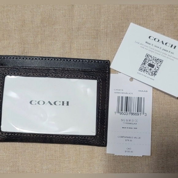🆕 COACH Slim ID/Card Wallet in Signature Canvas - Picture 3 of 3